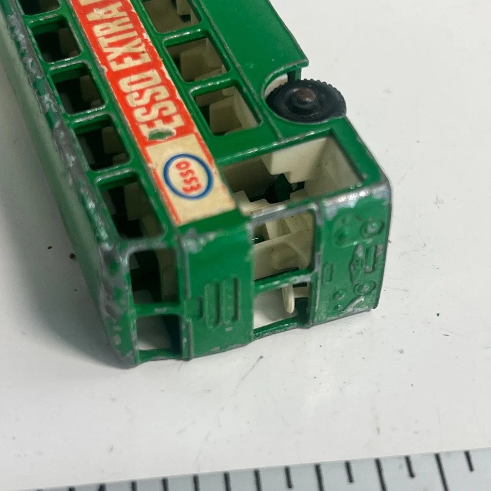 Vintage Matchbox Lesney No 74 Daimler Bus Green Esso Extra Petrol Made England